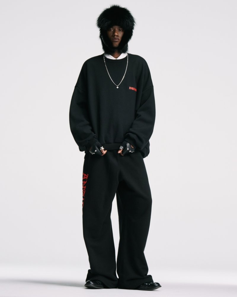 画像3: ANTIDOTE BUYERS CLUB/Over Sized Logo Crew Neck Sweatshirt（Black）