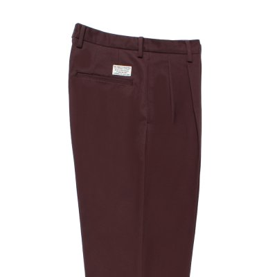 画像2: WACKO MARIA/DOUBLE PLEATED CHINO TROUSERS（BURGUNDY）［ツータックチノトラウザース-25秋冬］