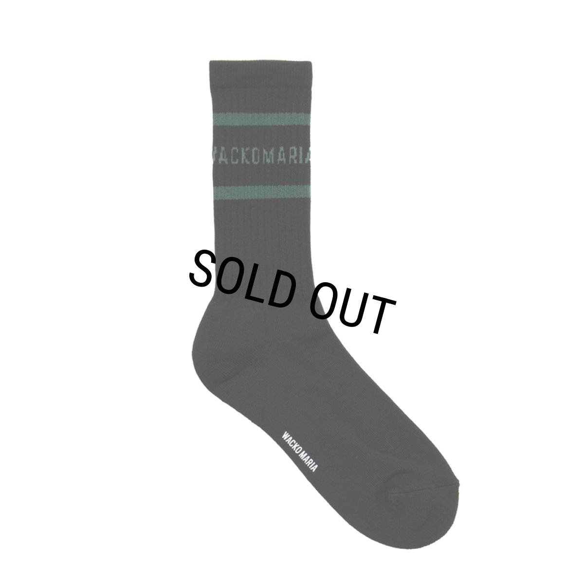 画像1: WACKO MARIA/SPORTS SOCKS（BLACK/GREEN）［スポーツソックス-25秋冬］ (1)
