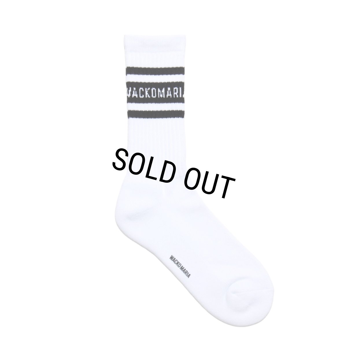 画像1: WACKO MARIA/SPORTS SOCKS（WHITE/BLACK）［スポーツソックス-25秋冬］ (1)