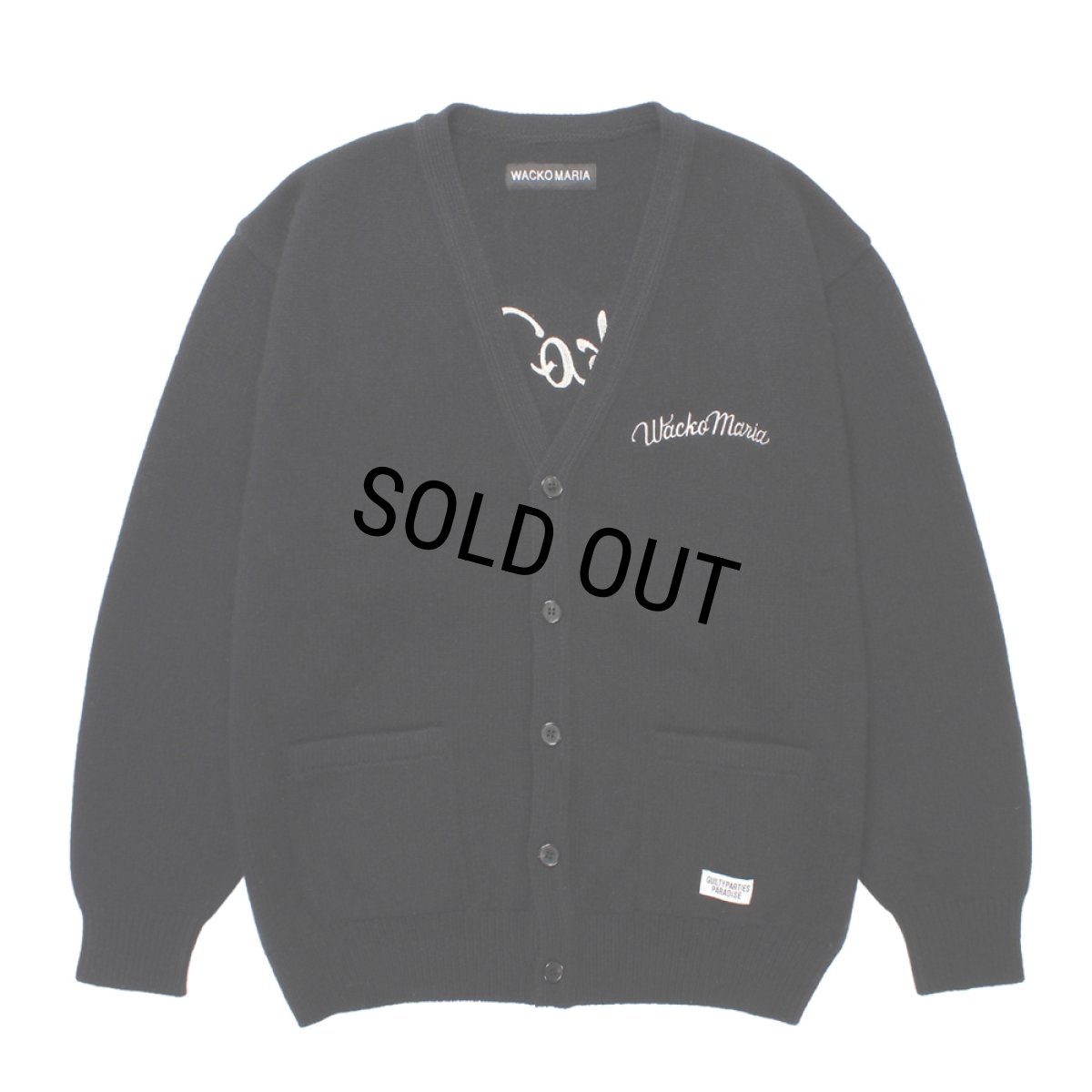 画像1: WACKO MARIA/CLASSIC KNIT CARDIGAN（BLACK）［クラシックニットカーディガン-25秋冬］ (1)