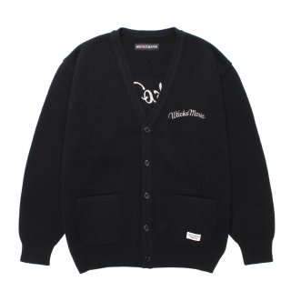 希少　WACKO MARIA　 総柄カーディガン　ガール　S　ボタニカル　黒 希少 WACKO MARIA 総柄カーディガン ガール S ボタニカル 黒