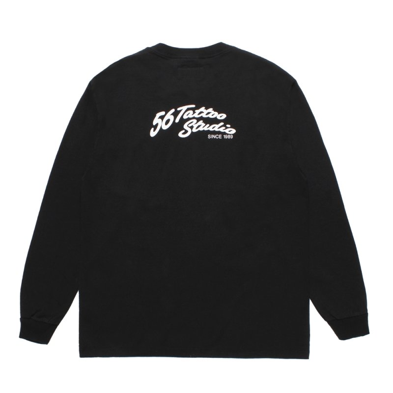 画像2: WACKO MARIA/56 TATTOO STUDIO / WASHED HEAVY WEIGHT LONG SLEEVE T-SHIRT（BLACK）［プリント長袖T-25秋冬］