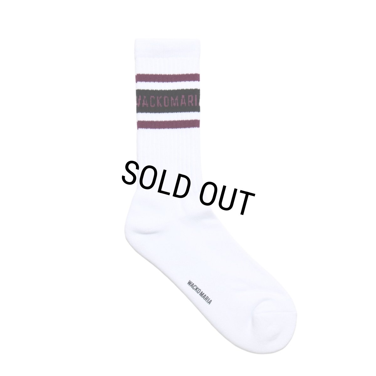 画像1: WACKO MARIA/SPORTS SOCKS（WHITE/PURPLE）［スポーツソックス-25秋冬］ (1)