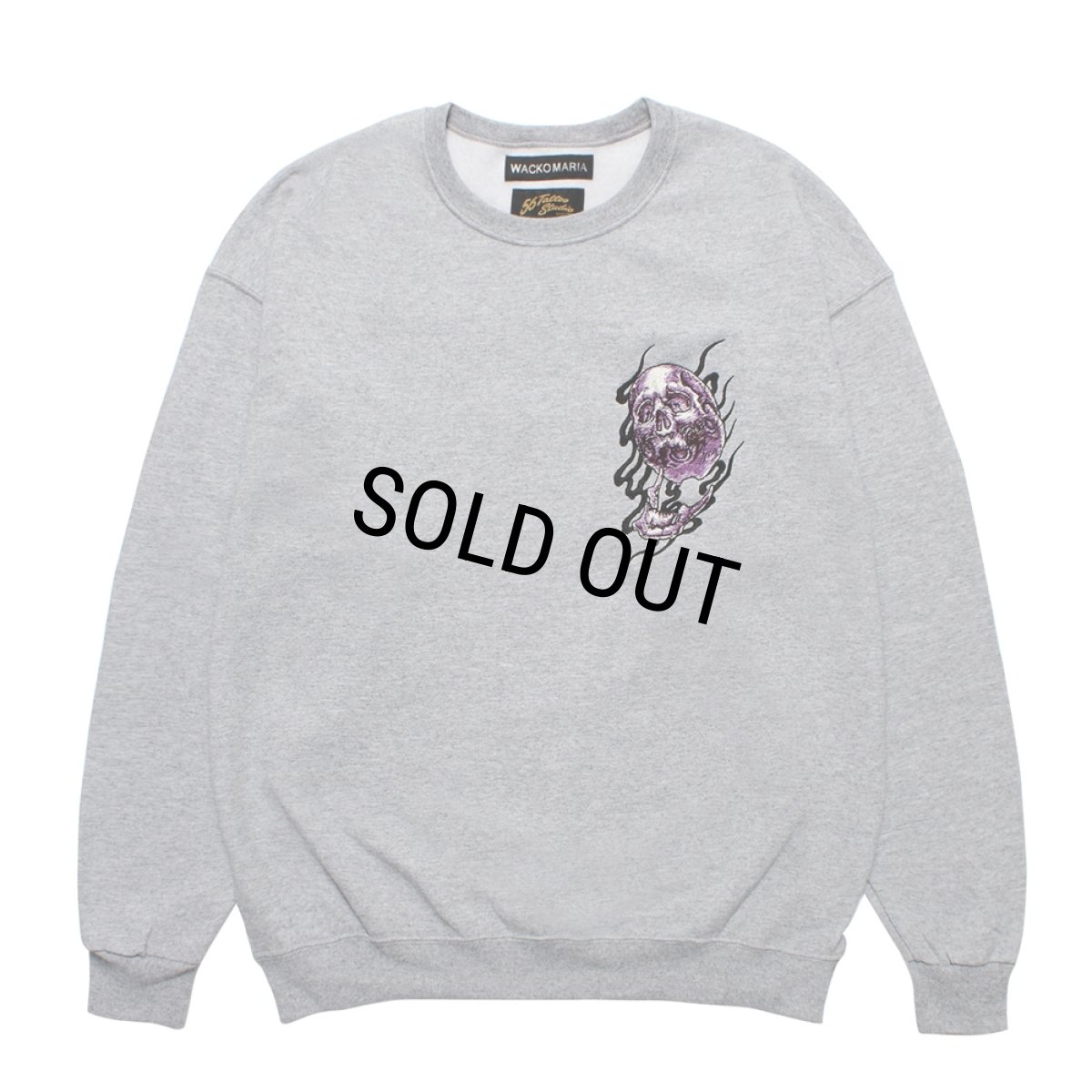 画像1: WACKO MARIA/56 TATTOO STUDIO / SWEAT SHIRT（GRAY）［クルーネックスウェット-25秋冬］ (1)
