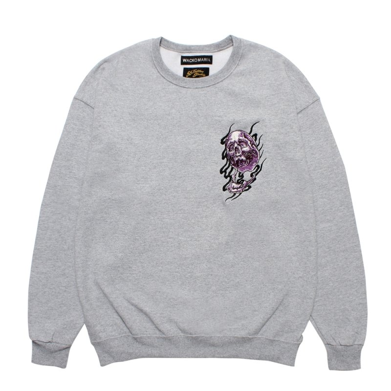画像1: WACKO MARIA/56 TATTOO STUDIO / SWEAT SHIRT（GRAY）［クルーネックスウェット-25秋冬］