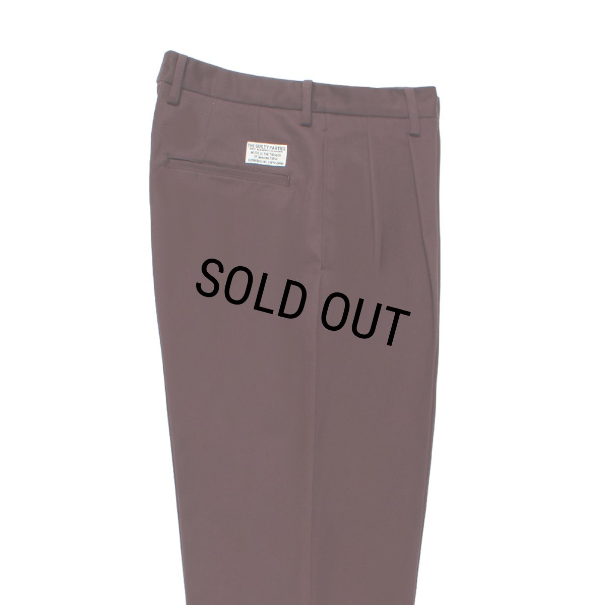 画像3: WACKO MARIA/DOUBLE PLEATED CHINO TROUSERS（BURGUNDY）［ツータックチノトラウザース-25秋冬］ (3)
