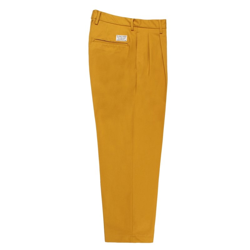 画像1: WACKO MARIA/DOUBLE PLEATED CHINO TROUSERS（YELLOW）［ツータックチノトラウザース-25秋冬］