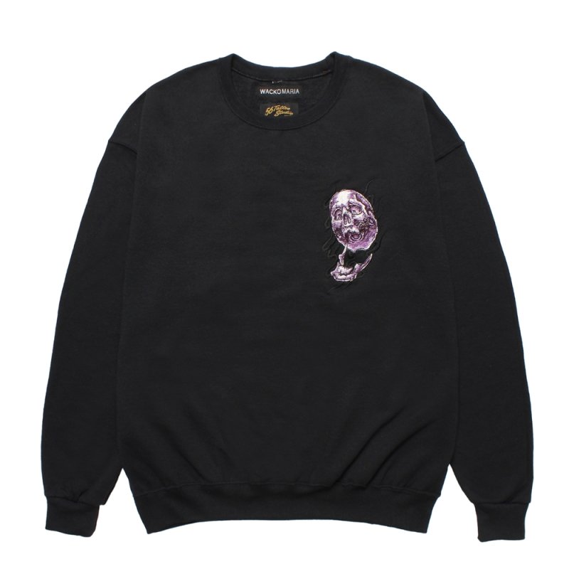 画像1: WACKO MARIA/56 TATTOO STUDIO / SWEAT SHIRT（BLACK）［クルーネックスウェット-25秋冬］