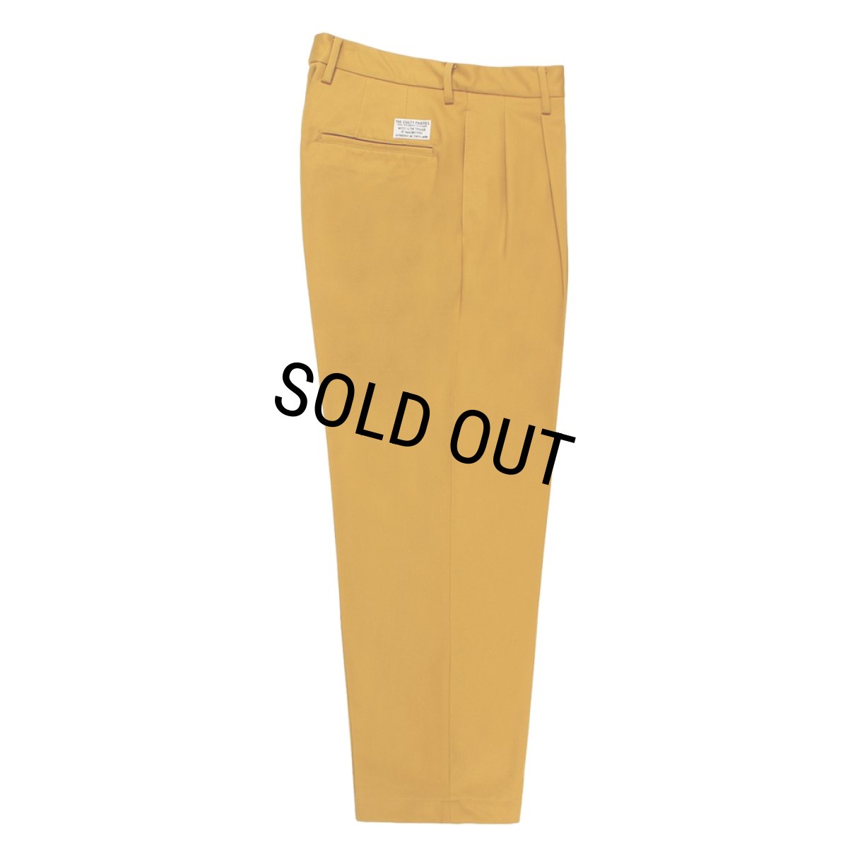 画像1: WACKO MARIA/DOUBLE PLEATED CHINO TROUSERS（YELLOW）［ツータックチノトラウザース-25秋冬］ (1)