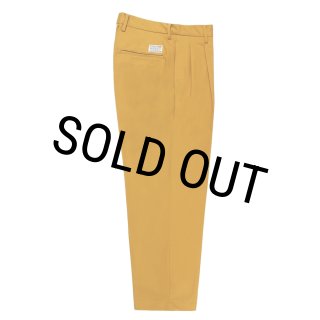 WACKO MARIA/DOUBLE PLEATED CHINO TROUSERS（YELLOW）［ツータック