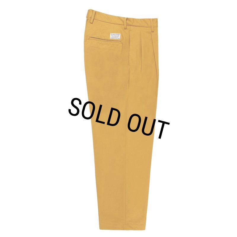 WACKO MARIA/DOUBLE PLEATED CHINO TROUSERS（YELLOW）［ツータック