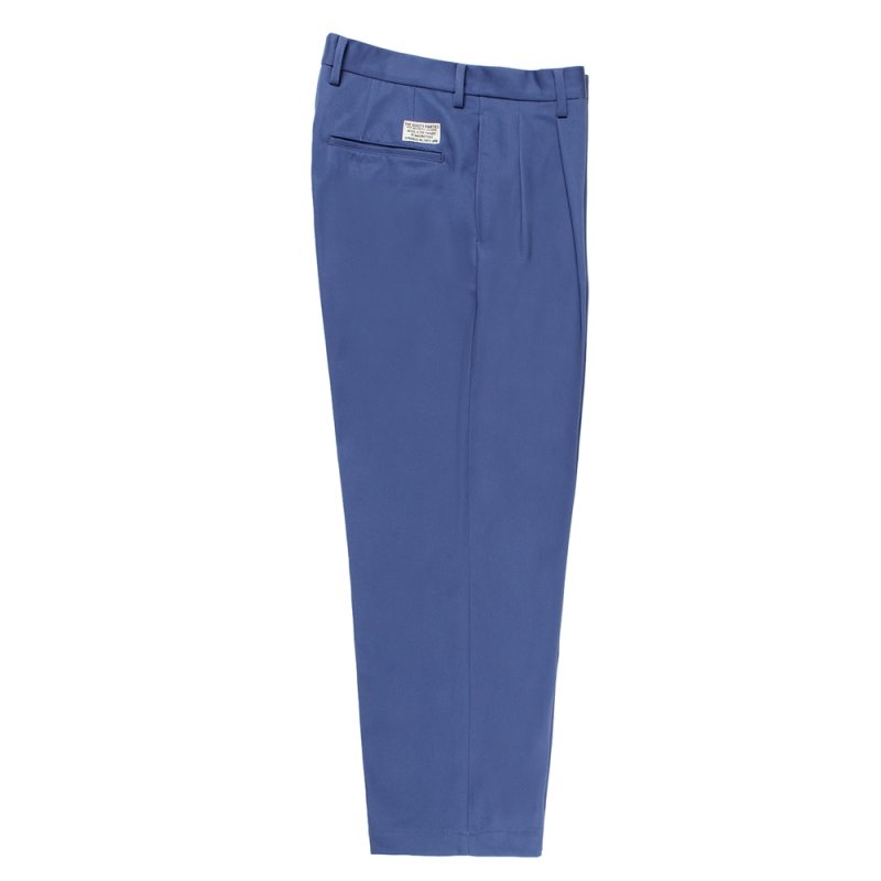 画像1: WACKO MARIA/DOUBLE PLEATED CHINO TROUSERS（BLUE）［ツータックチノトラウザース-25秋冬］