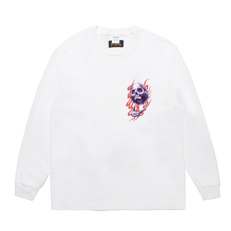 画像1: WACKO MARIA/56 TATTOO STUDIO / WASHED HEAVY WEIGHT LONG SLEEVE T-SHIRT（WHITE）［プリント長袖T-25秋冬］