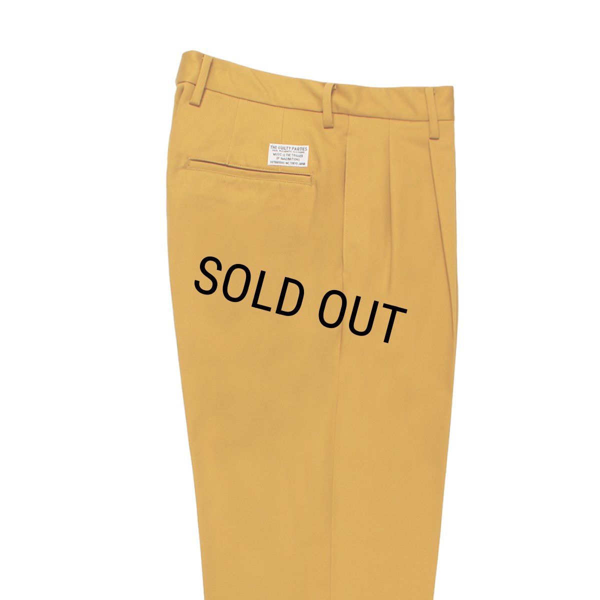 画像3: WACKO MARIA/DOUBLE PLEATED CHINO TROUSERS（YELLOW）［ツータックチノトラウザース-25秋冬］ (3)