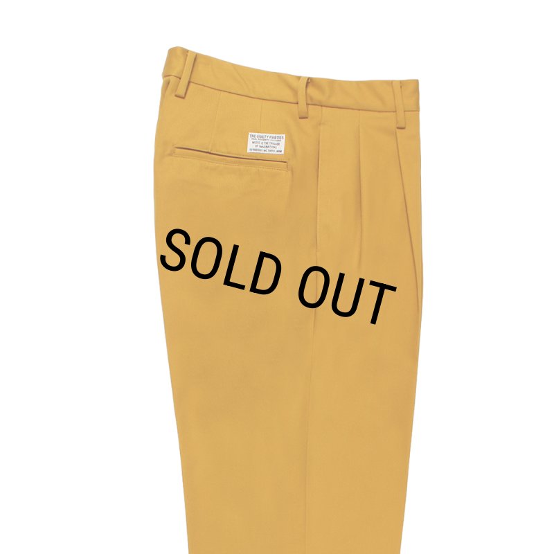 WACKO MARIA/DOUBLE PLEATED CHINO TROUSERS（YELLOW）［ツータック