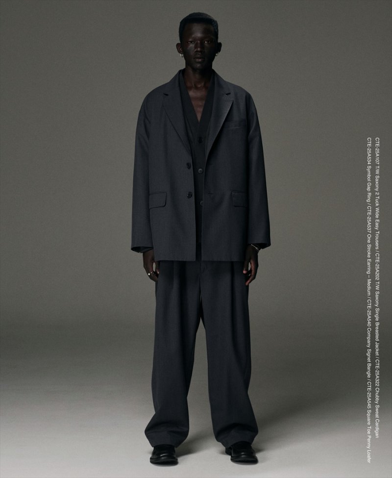 画像3: COOTIE PRODUCTIONS/T/W Saxony 2 Tuck Wide Easy Trousers（Gray）［ツータックイージーパンツ-25秋冬］