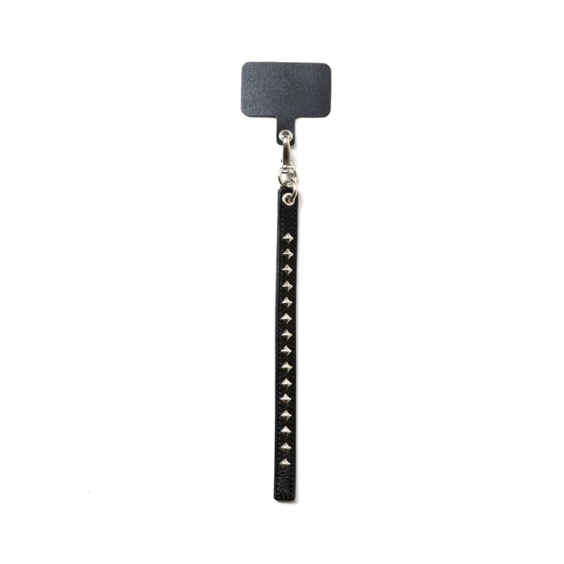 CALEE スタッズストラップ CALEE/STUDS LEATHER SMART PHONE STRAP（BLACK）［スタッズレザー