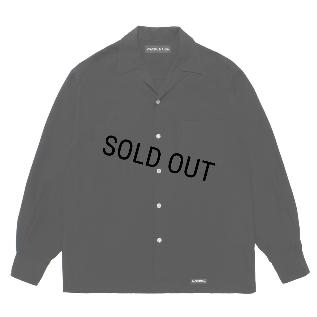 画像2: WACKO MARIA/TIM LEHI / 50'S OPEN COLLAR SHIRT（BLACK）［50'Sオープンカラーシャツ-25秋冬］ (2)