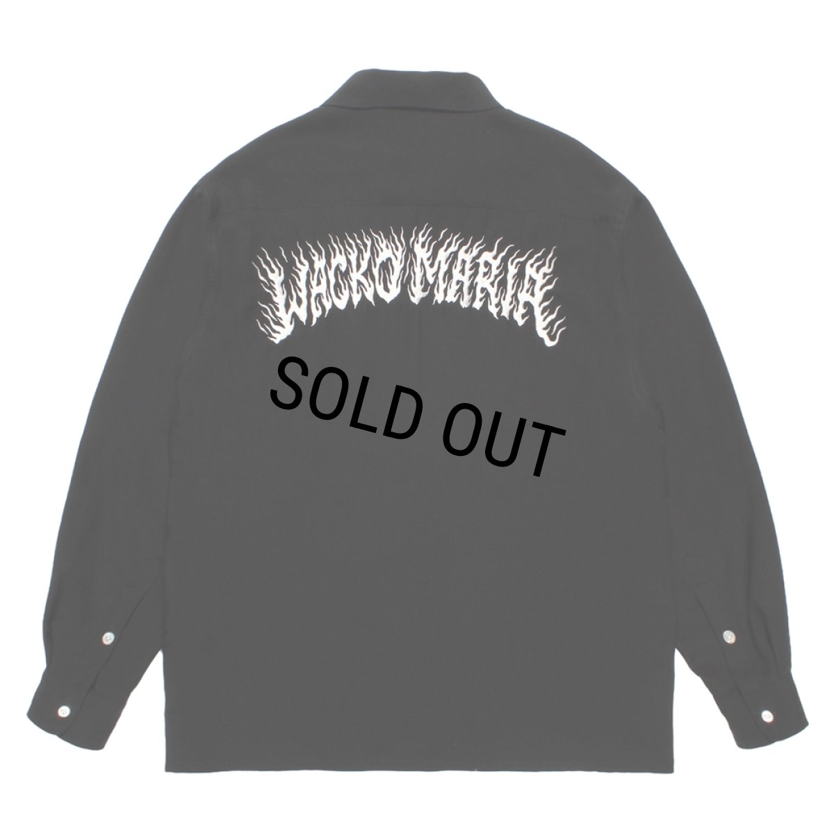 画像1: WACKO MARIA/TIM LEHI / 50'S OPEN COLLAR SHIRT（BLACK）［50'Sオープンカラーシャツ-25秋冬］ (1)