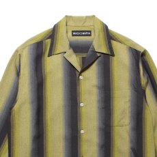 画像2: WACKO MARIA/OMBRE STRIPE OPEN COLLAR SHIRT（YELLOW）［オンブレストライプオープンカラーシャツ-25秋冬］ (2)