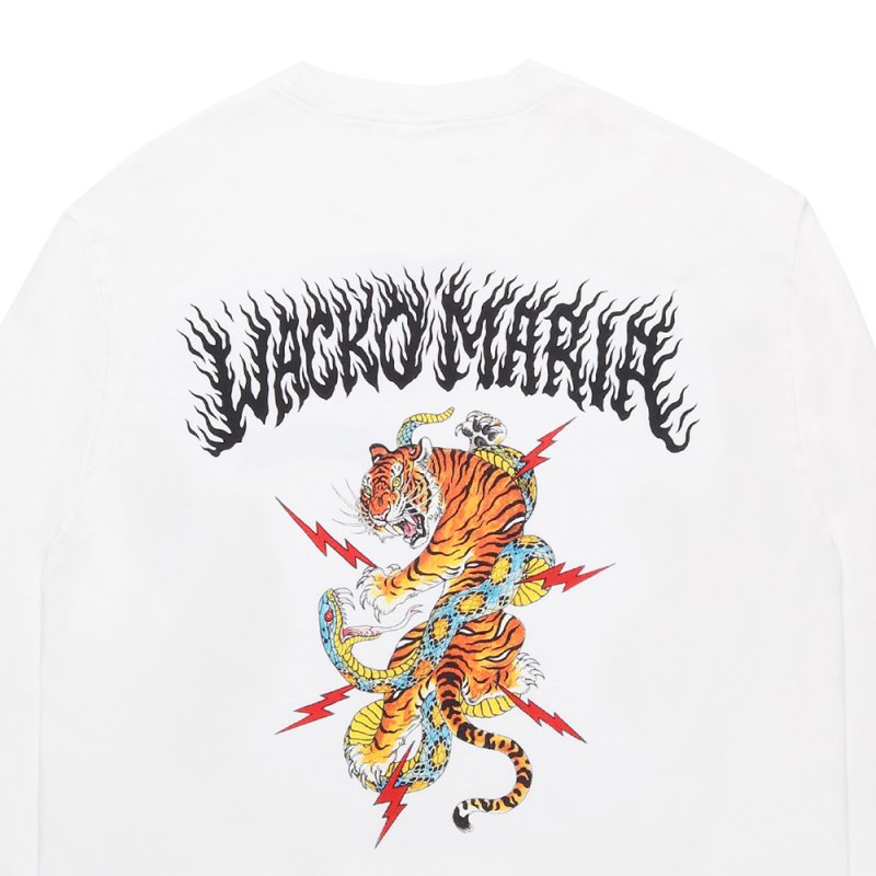 画像3: WACKO MARIA/TIM LEHI / WASHED HEAVY WEIGHT LONG SLEEVE T-SHIRT（WHITE）［プリント長袖T-25秋冬］