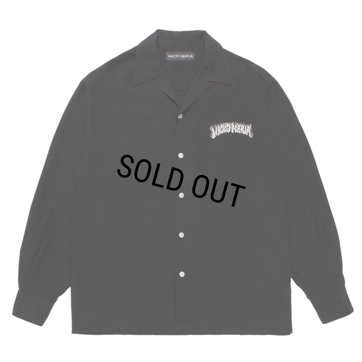 画像2: WACKO MARIA/TIM LEHI / 50'S OPEN COLLAR SHIRT（BLACK）［50'Sオープンカラーシャツ-25秋冬］ (2)