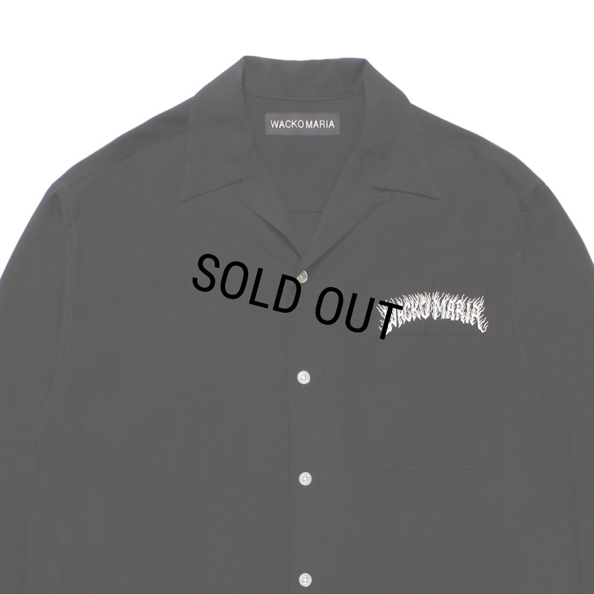画像3: WACKO MARIA/TIM LEHI / 50'S OPEN COLLAR SHIRT（BLACK）［50'Sオープンカラーシャツ-25秋冬］ (3)