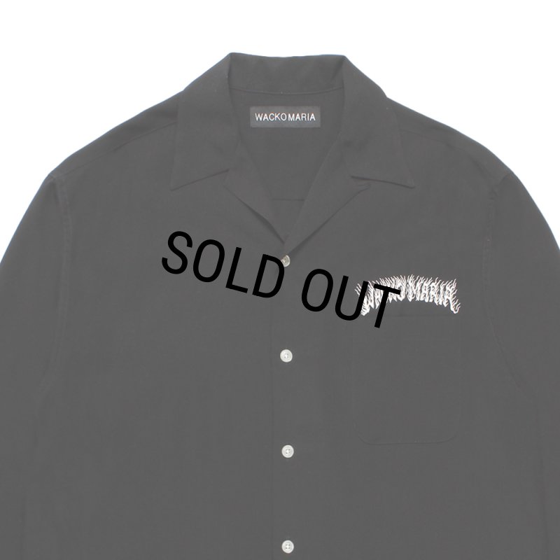 WACKO MARIA/TIM LEHI / 50'S OPEN COLLAR SHIRT（BLACK）［50'S