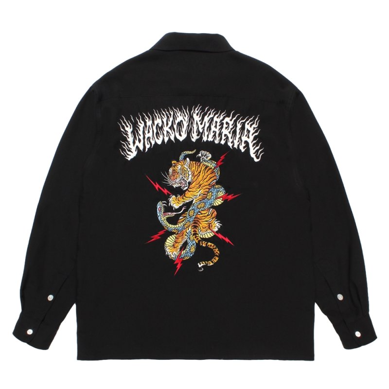 画像2: WACKO MARIA/TIM LEHI / 50'S OPEN COLLAR SHIRT（BLACK）［50'Sオープンカラーシャツ-25秋冬］