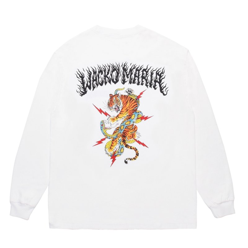 画像2: WACKO MARIA/TIM LEHI / WASHED HEAVY WEIGHT LONG SLEEVE T-SHIRT（WHITE）［プリント長袖T-25秋冬］