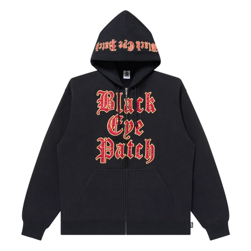 画像1: BlackEyePatch/STACKED OE LOGO ZIP HOODIE（BLACK）
