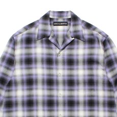 画像2: WACKO MARIA/OMBRE CHECK OPEN COLLAR SHIRT（PURPLE）［オンブレチェックオープンカラーシャツ-25秋冬］ (2)