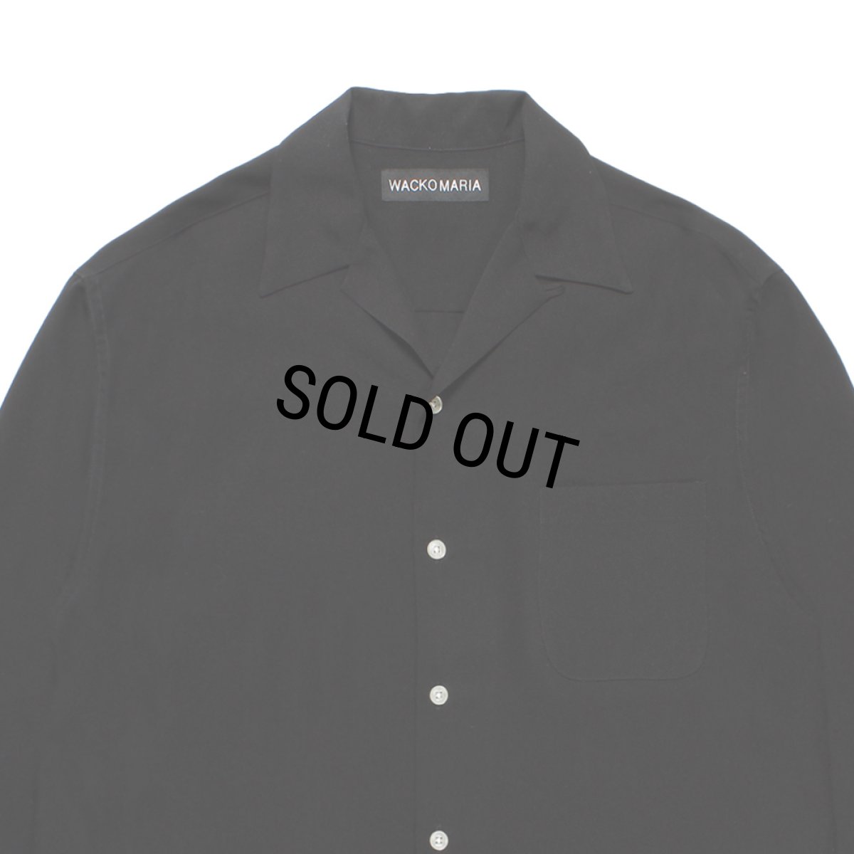 画像3: WACKO MARIA/TIM LEHI / 50'S OPEN COLLAR SHIRT（BLACK）［50'Sオープンカラーシャツ-25秋冬］ (3)