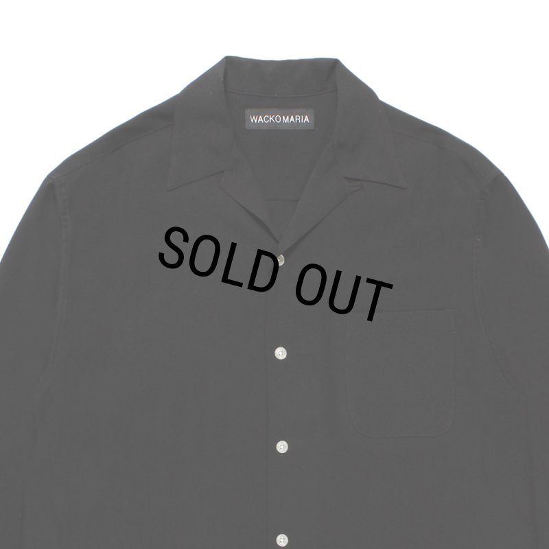 WACKO MARIA/TIM LEHI / 50'S OPEN COLLAR SHIRT（BLACK）［50'S