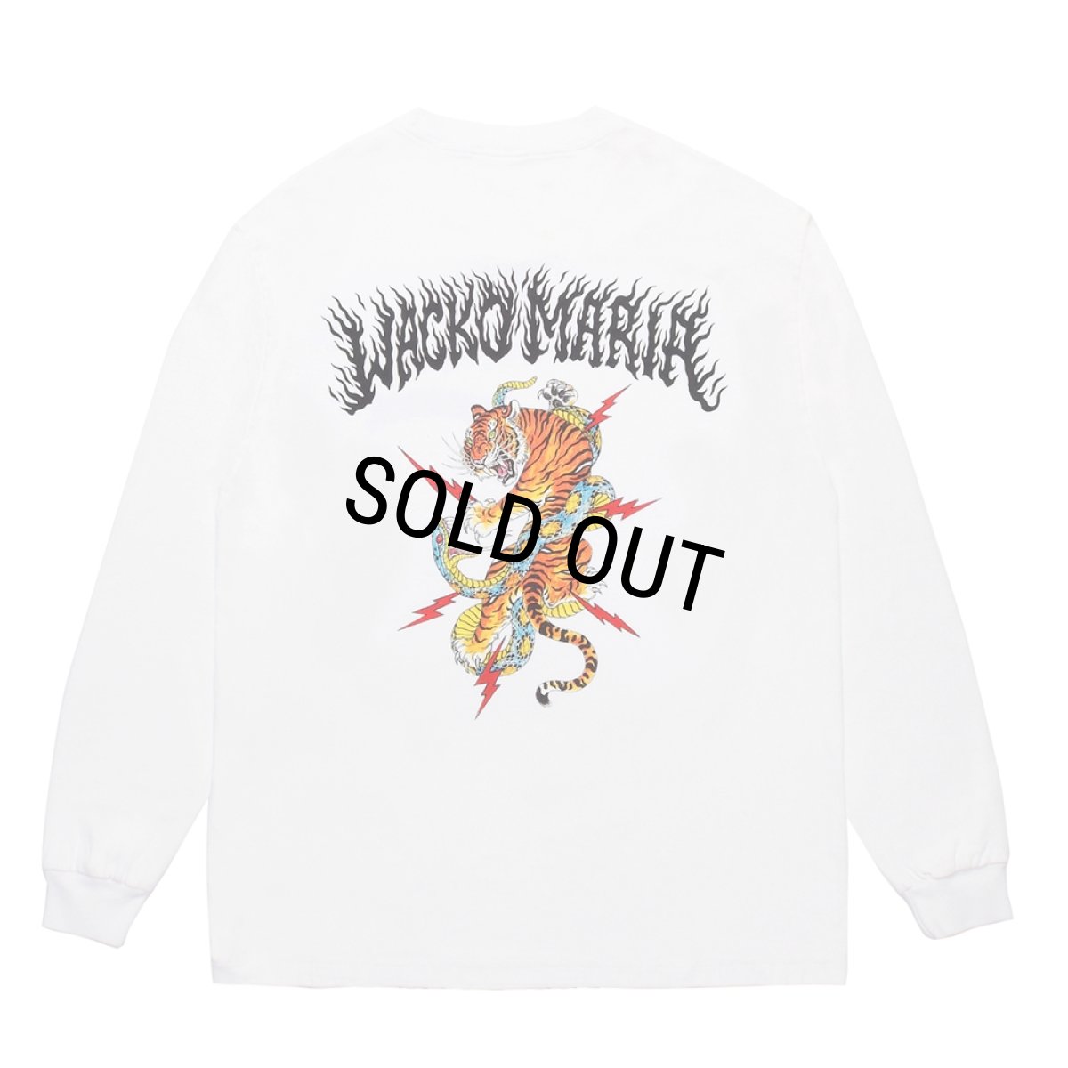 画像1: WACKO MARIA/TIM LEHI / WASHED HEAVY WEIGHT LONG SLEEVE T-SHIRT（WHITE）［プリント長袖T-25秋冬］ (1)