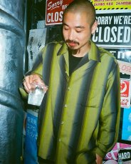 画像4: WACKO MARIA/OMBRE STRIPE OPEN COLLAR SHIRT（YELLOW）［オンブレストライプオープンカラーシャツ-25秋冬］ (4)