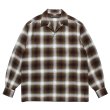 WACKO MARIA/OMBRE CHECK OPEN COLLAR SHIRT（KHAKI）［オンブレ