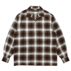 画像1: WACKO MARIA/OMBRE CHECK OPEN COLLAR SHIRT（KHAKI）［オンブレチェックオープンカラーシャツ-25秋冬］ (1)