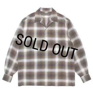 【美品】ワコマリア 25SS オンブレチェックレギュラーカラーシャツ WACKOMARIA オンブレチェック オープンカラーシャツ ワコマリア