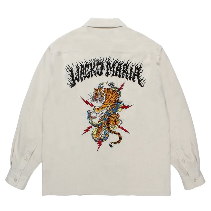 画像2: WACKO MARIA/TIM LEHI / 50'S OPEN COLLAR SHIRT（IVORY）［50'Sオープンカラーシャツ-25秋冬］