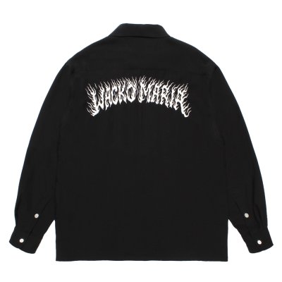 画像2: WACKO MARIA/TIM LEHI / 50'S OPEN COLLAR SHIRT（BLACK）［50'Sオープンカラーシャツ-25秋冬］