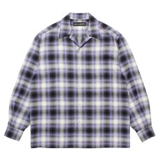 画像1: WACKO MARIA/OMBRE CHECK OPEN COLLAR SHIRT（PURPLE）［オンブレチェックオープンカラーシャツ-25秋冬］ (1)