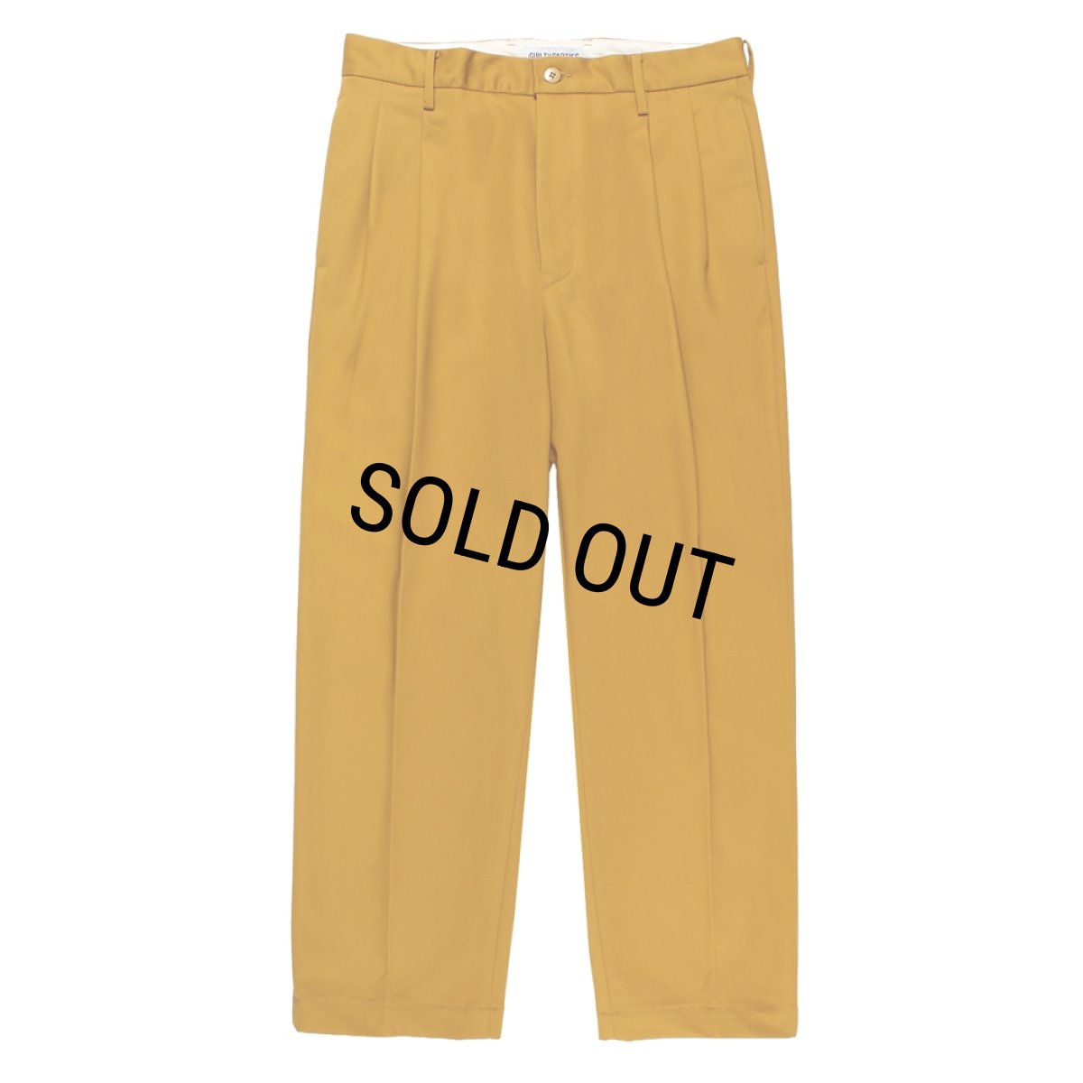 画像2: WACKO MARIA/DOUBLE PLEATED CHINO TROUSERS（YELLOW）［ツータックチノトラウザース-25秋冬］ (2)