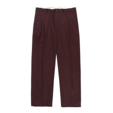 画像2: WACKO MARIA/DOUBLE PLEATED CHINO TROUSERS（BURGUNDY）［ツータックチノトラウザース-25秋冬］ (2)