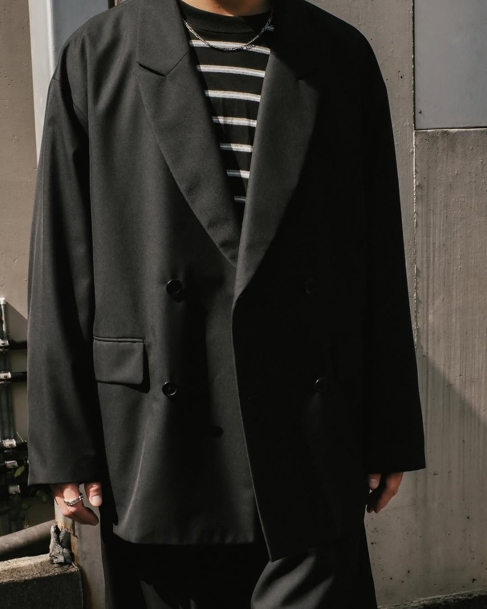 画像5: COOTIE PRODUCTIONS/T/W Saxony Double Breasted Jacket（Black）［ダブルブレステッドJKT-25秋冬］ (5)