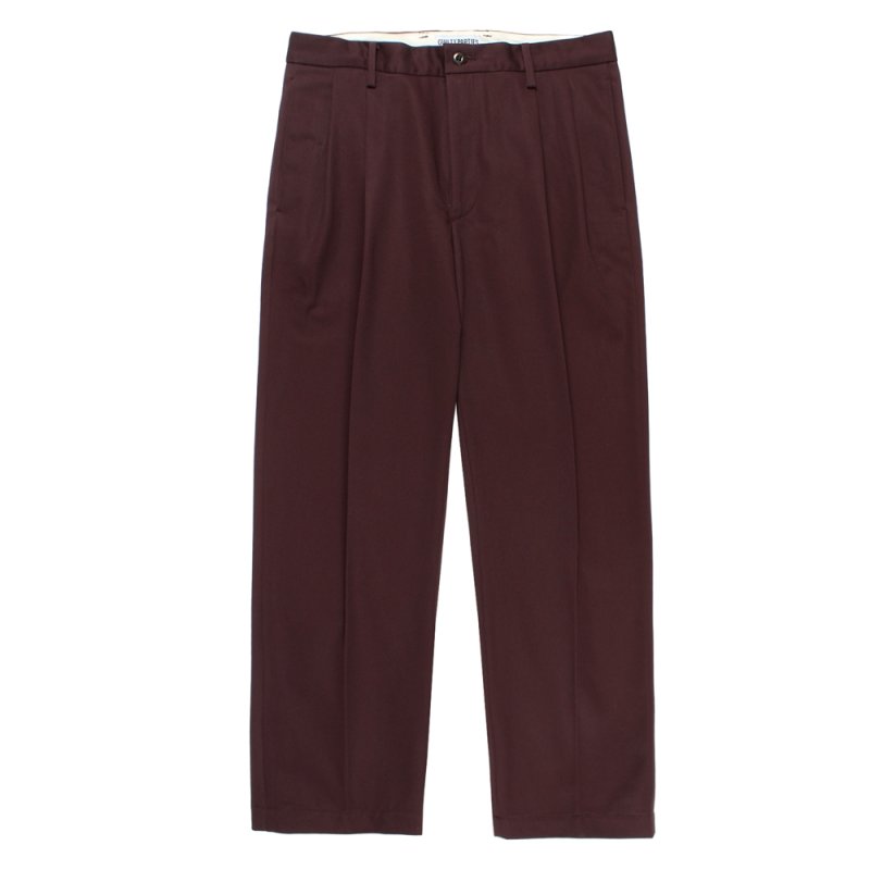 画像2: WACKO MARIA/DOUBLE PLEATED CHINO TROUSERS（BURGUNDY）［ツータックチノトラウザース-25秋冬］