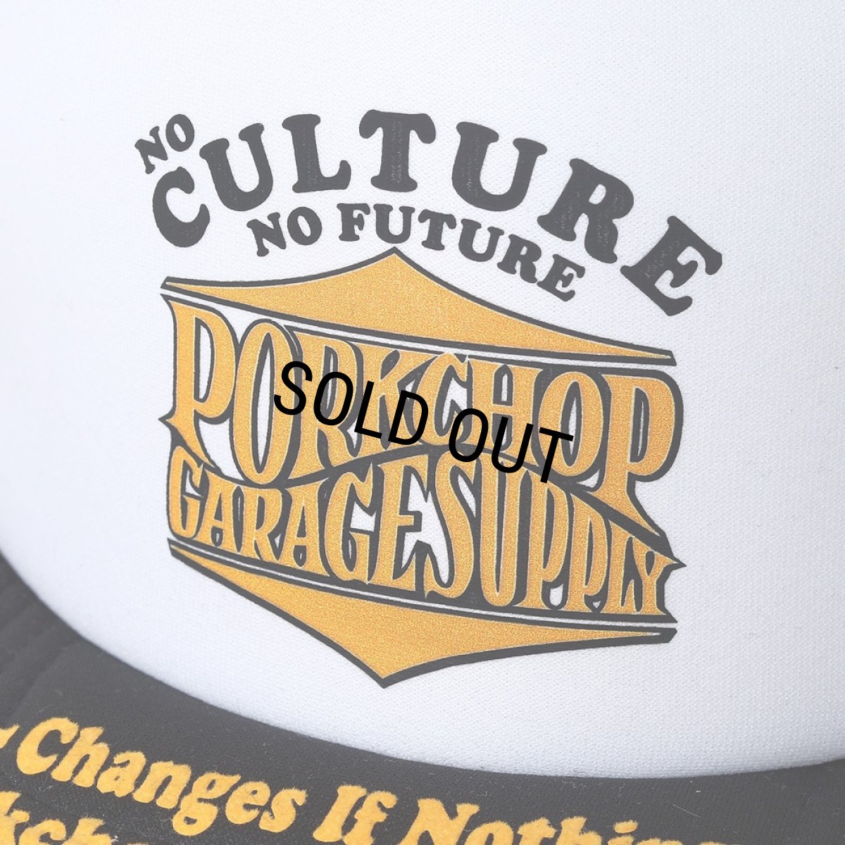 画像4: PORKCHOP/WAVE LOGO MESH CAP（WHITE/BLACK）［ウェーブロゴメッシュキャップ-25秋冬］ (4)