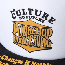 画像4: PORKCHOP/WAVE LOGO MESH CAP（WHITE/BLACK）［ウェーブロゴメッシュキャップ-25秋冬］ (4)