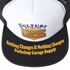 画像3: PORKCHOP/WAVE LOGO MESH CAP（WHITE/BLACK）［ウェーブロゴメッシュキャップ-25秋冬］ (3)